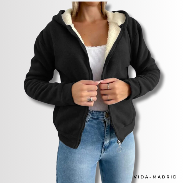 FRIEDA | Chaqueta de forro polar con capucha térmica