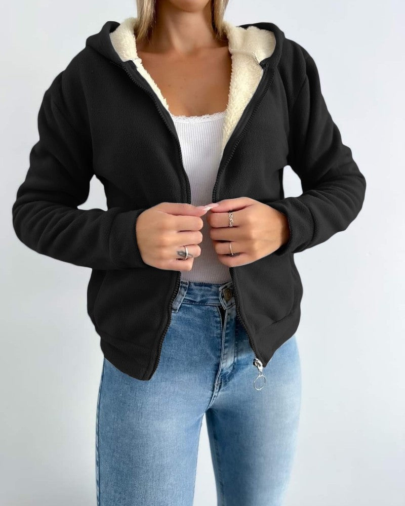 FRIEDA | Chaqueta de forro polar con capucha térmica
