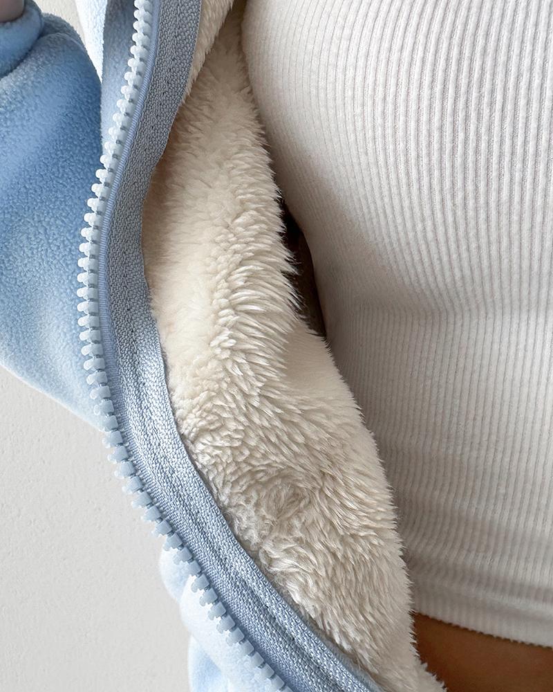 FRIEDA | Chaqueta de forro polar con capucha térmica