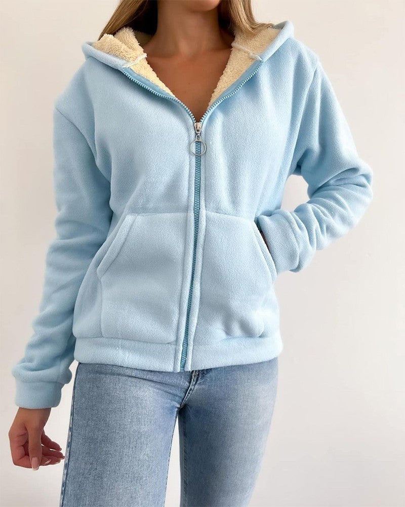 FRIEDA | Chaqueta de forro polar con capucha térmica