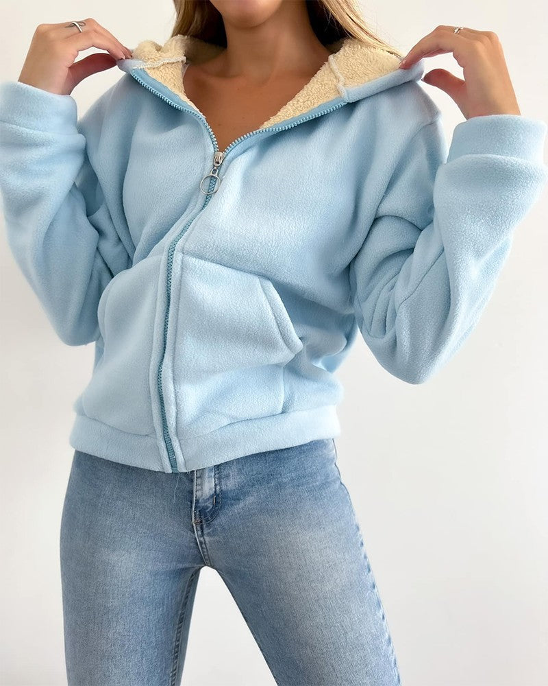 FRIEDA | Chaqueta de forro polar con capucha térmica