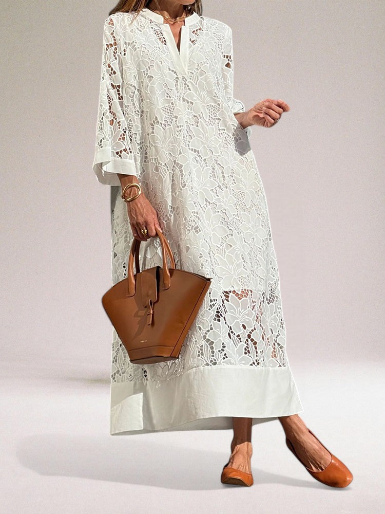 Beata™ | Vestido largo de encaje de lujo