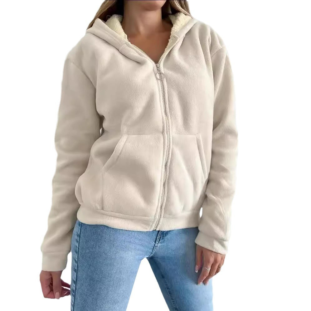 FRIEDA | Chaqueta de forro polar con capucha térmica