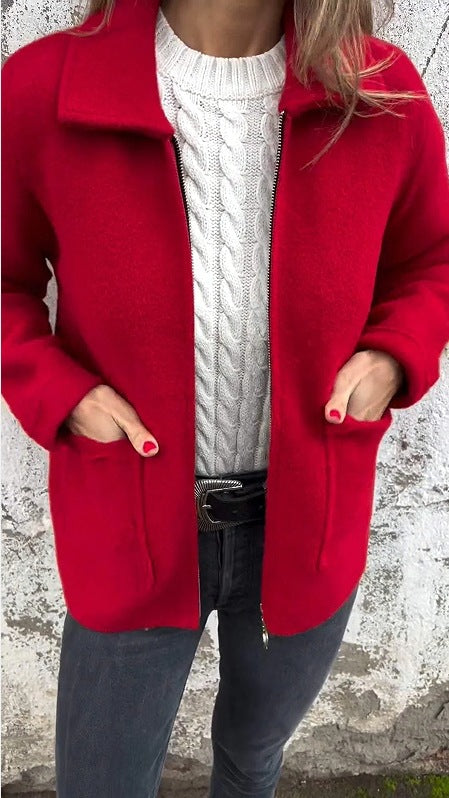 JANA | Chaqueta informal con solapa y cremallera