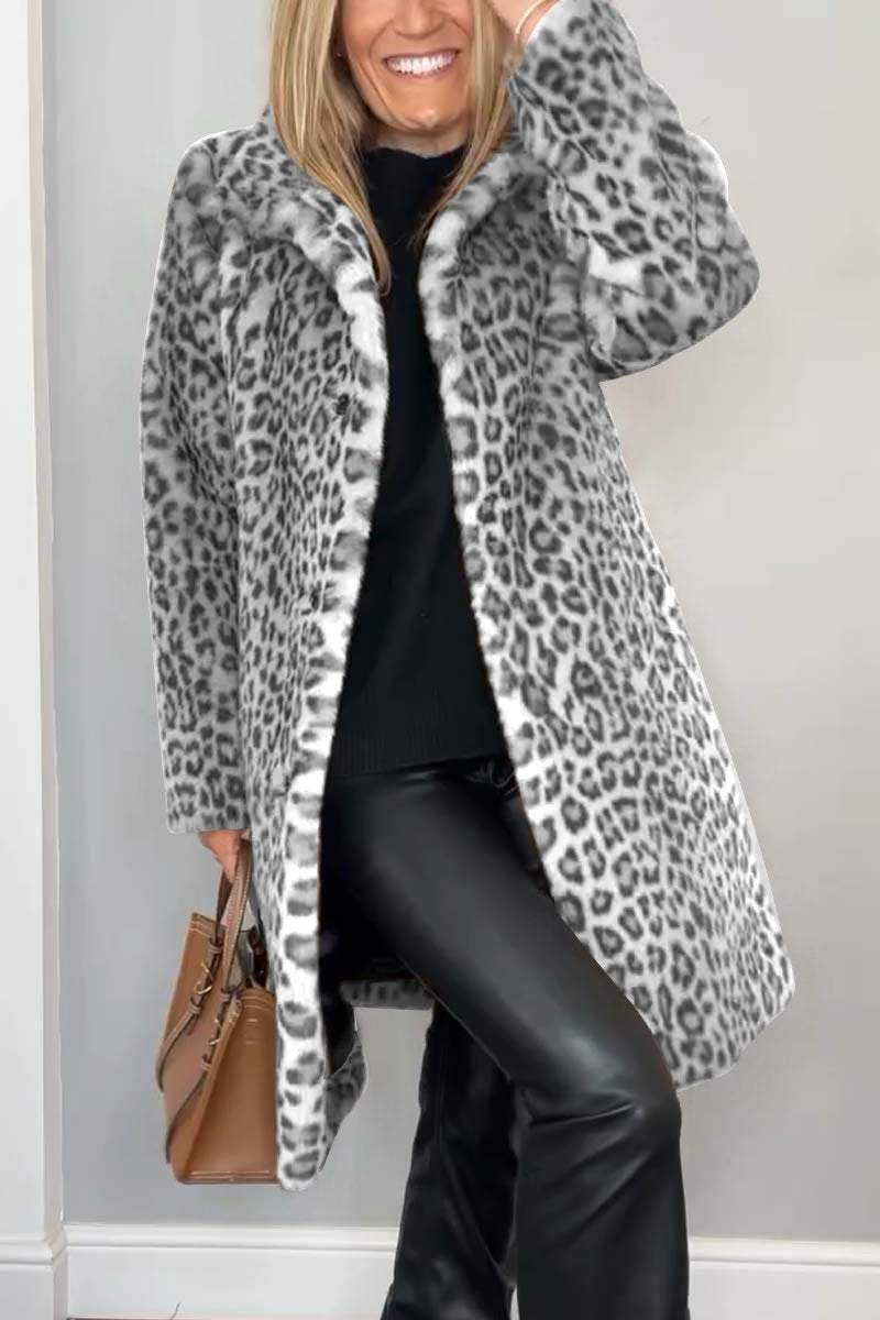 KENDRA | Elegante abrigo de invierno con estampado de leopardo
