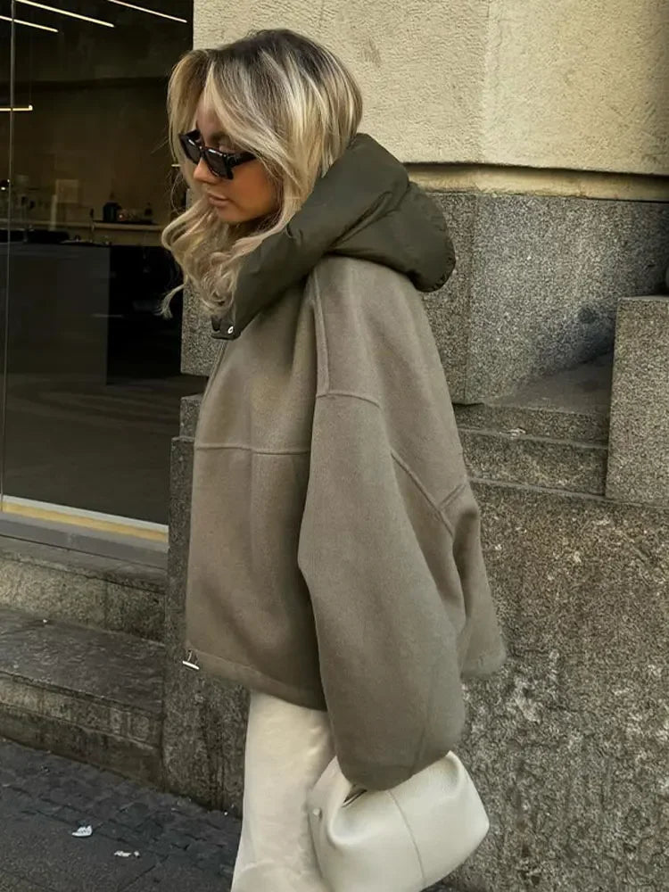 LEA | Sudadera con Capucha de Patchwork de Moda