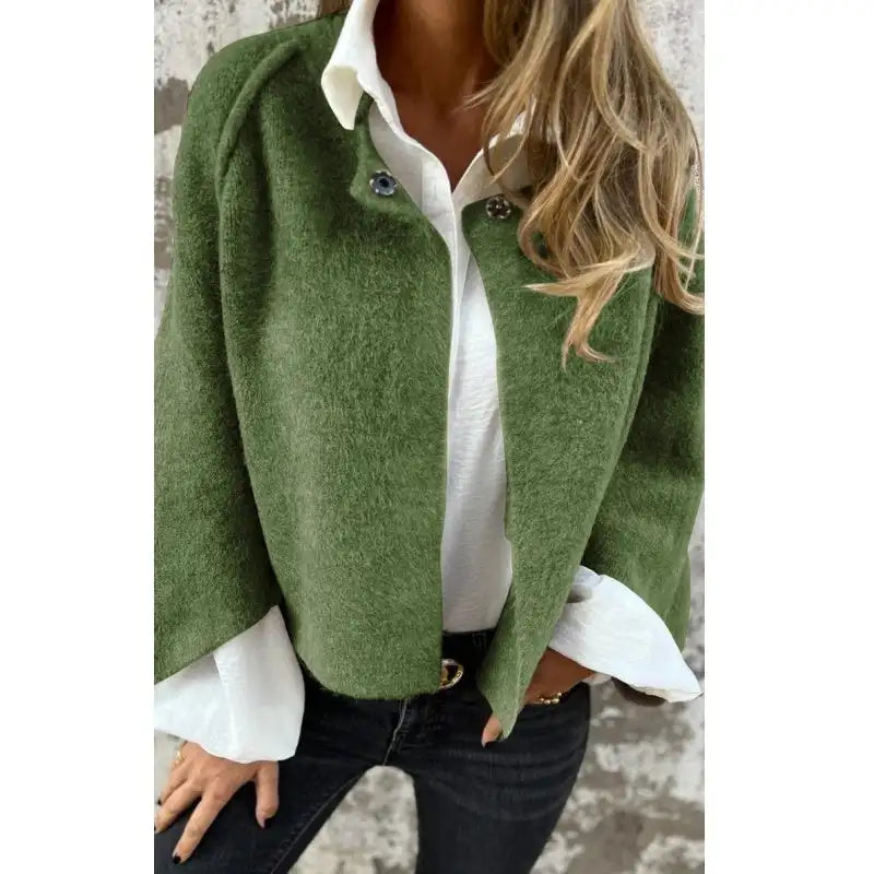 AMALIA™ | CARDIGÁN ELEGANTE CON ESCOTE REDONDO Y MANGAS LARGAS