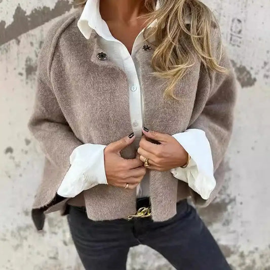 AMALIA™ | CARDIGÁN ELEGANTE CON ESCOTE REDONDO Y MANGAS LARGAS