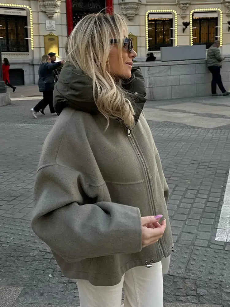 LEA | Sudadera con Capucha de Patchwork de Moda