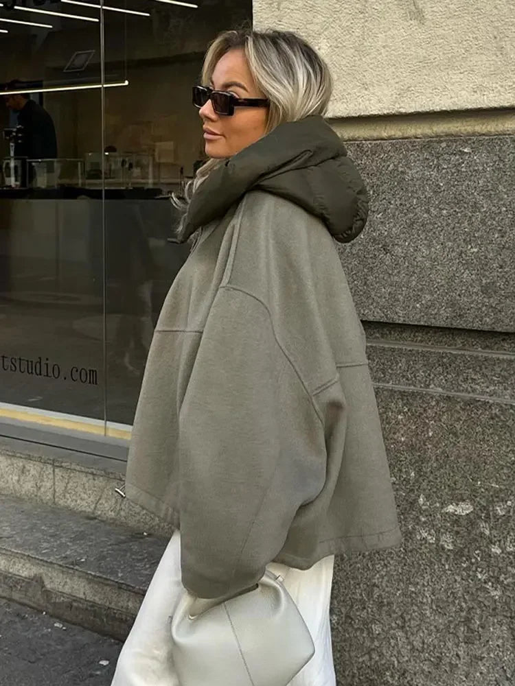 LEA | Sudadera con Capucha de Patchwork de Moda