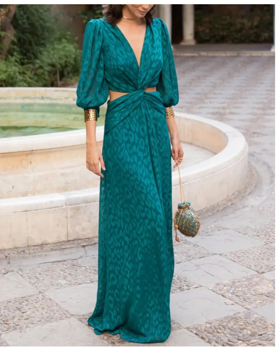 Vestido Brooke verde azulado