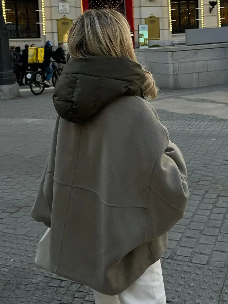 LEA | Sudadera con Capucha de Patchwork de Moda