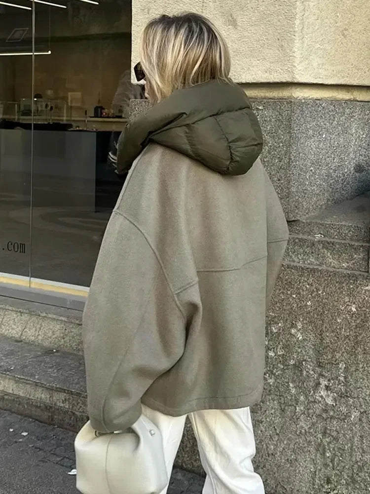 LEA | Sudadera con Capucha de Patchwork de Moda