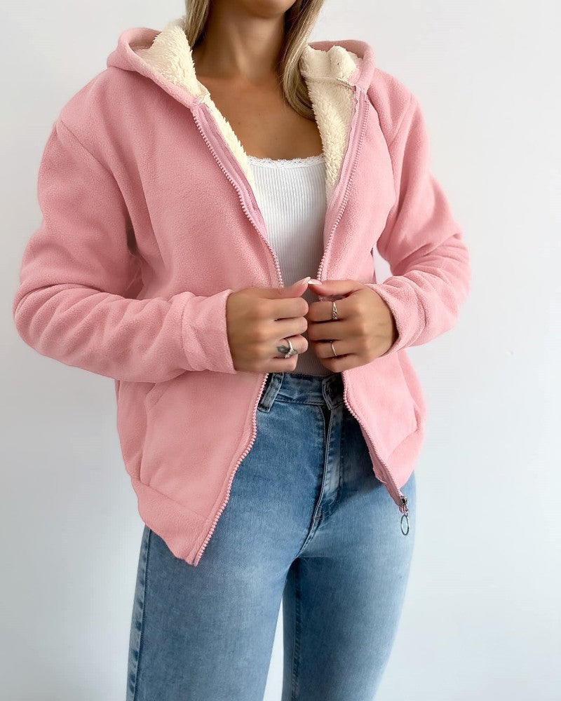 FRIEDA | Chaqueta de forro polar con capucha térmica
