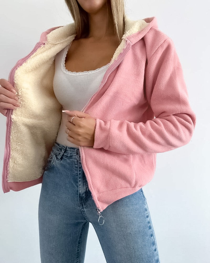 FRIEDA | Chaqueta de forro polar con capucha térmica