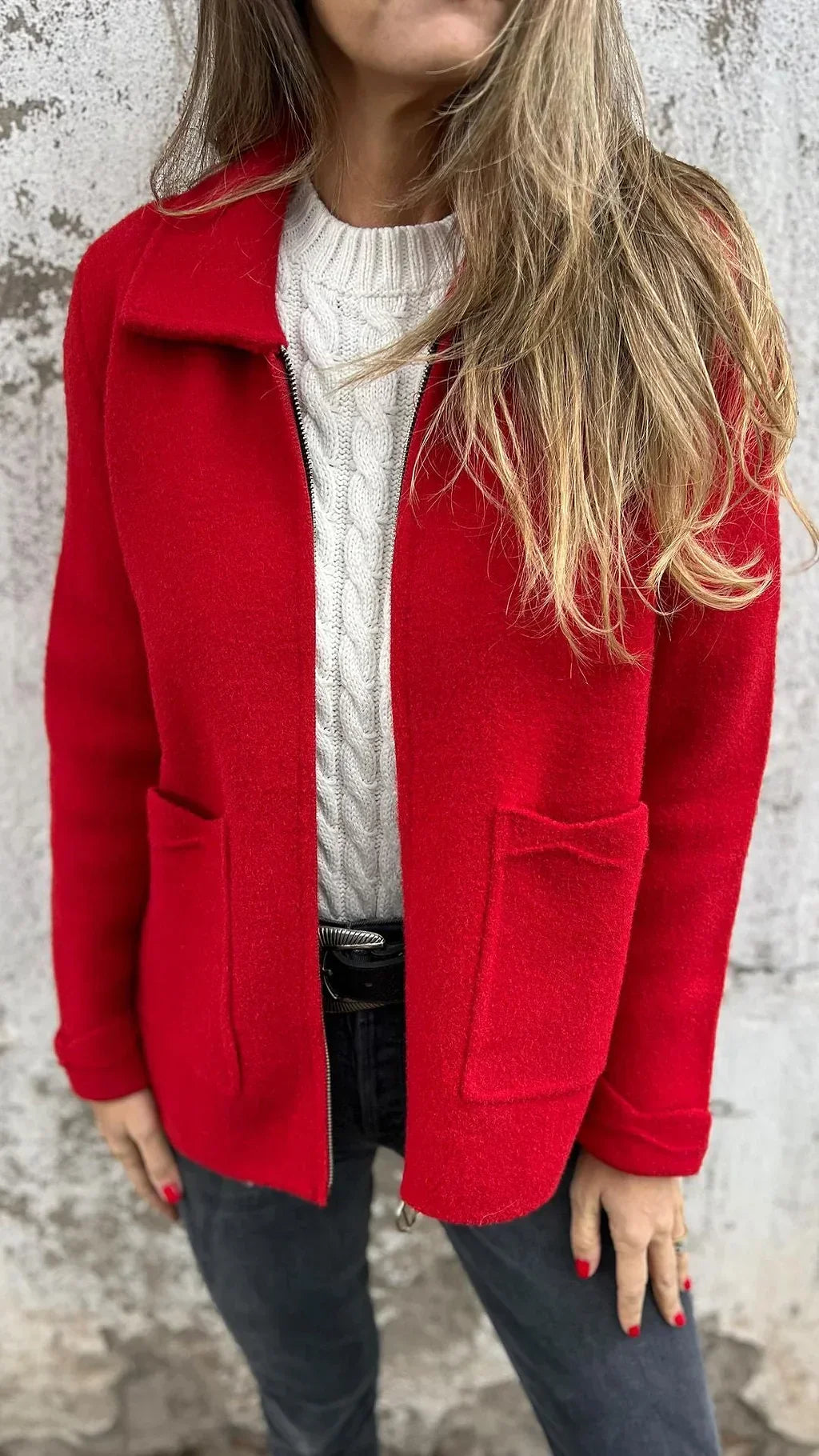 JANA | Chaqueta informal con solapa y cremallera