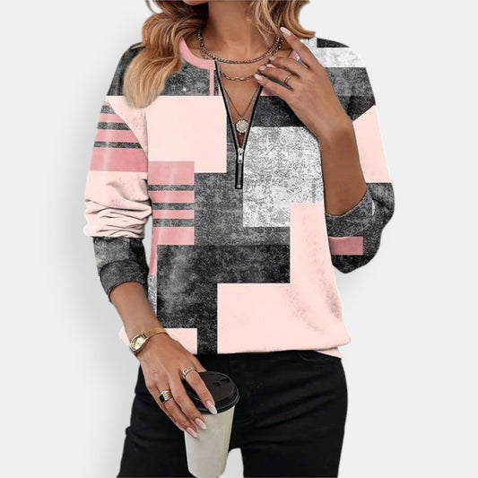 Nina™ | Top Impreso con Media Cremallera