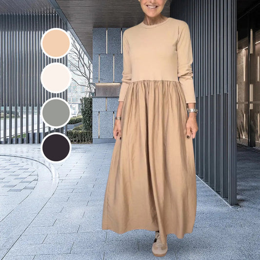 Eliana™ | Vestido midi de punto con mangas largas