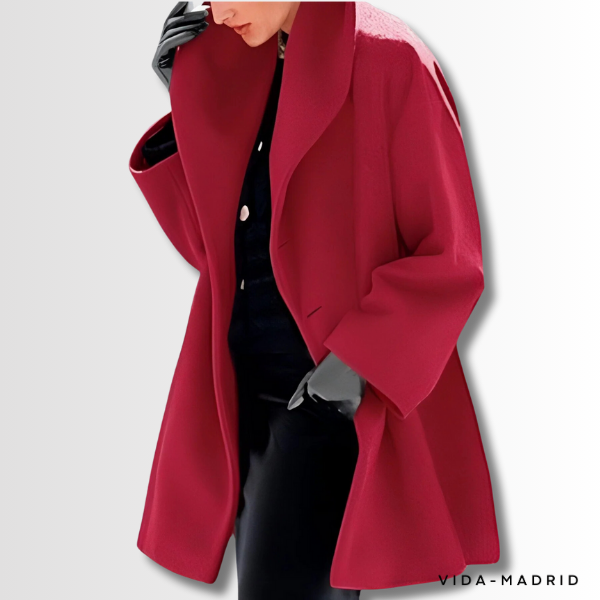 ELLA | Abrigo de lana resistente al viento con cuello chal