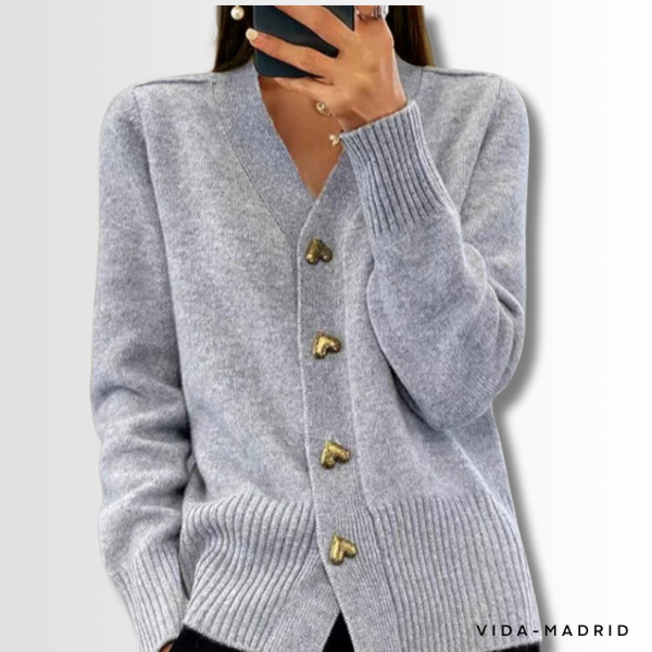 Regina - Elegante cárdigan con botones de corazón