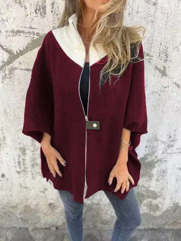 ROSA - Chaqueta de otoño e invierno con cremallera y cuello alto