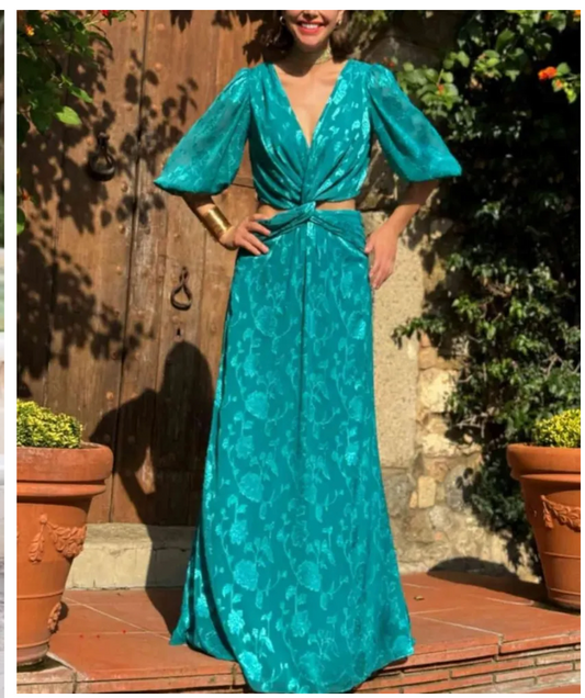 Vestido Brooke verde azulado