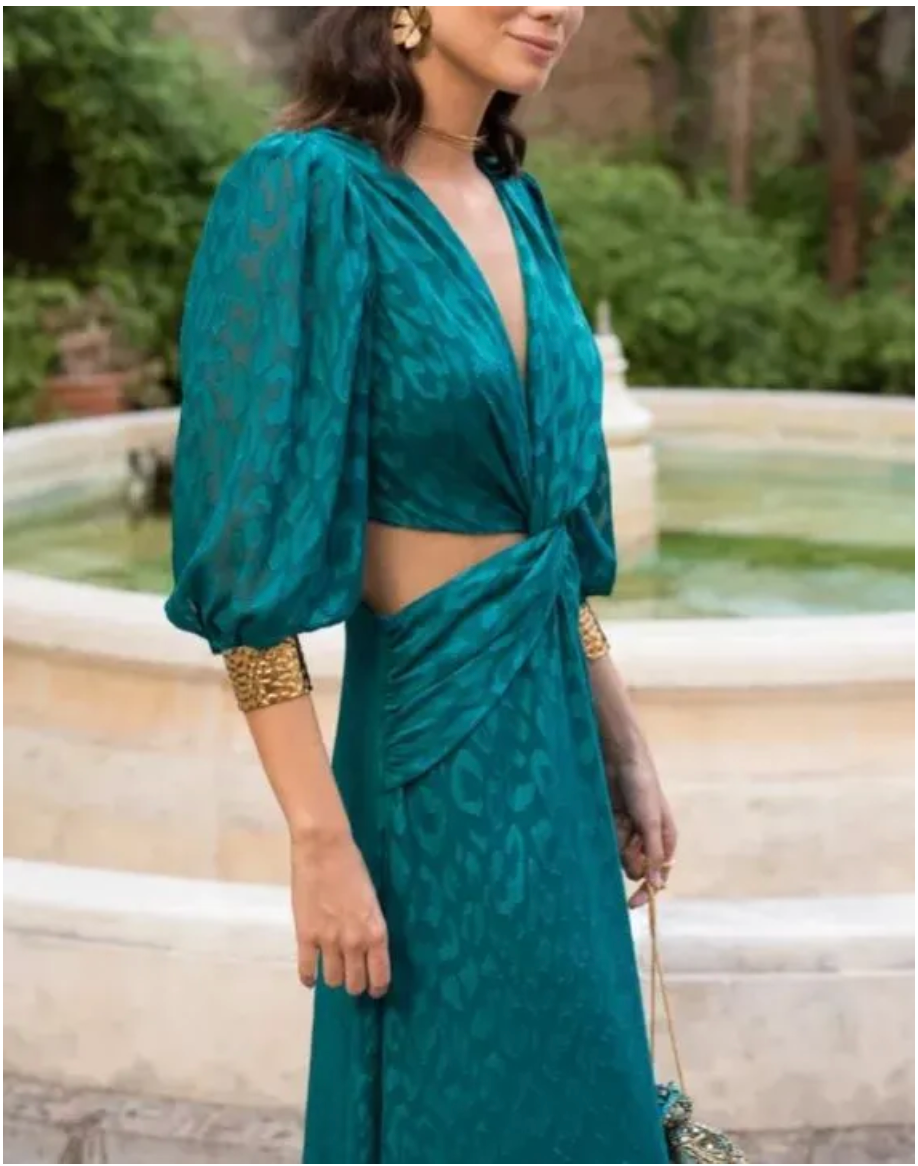 Vestido Brooke verde azulado