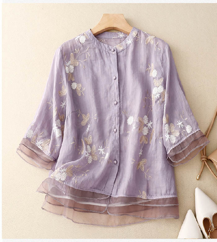 ELOISE™ | BLUSA FLORAL EN TEJIDO LIGERO
